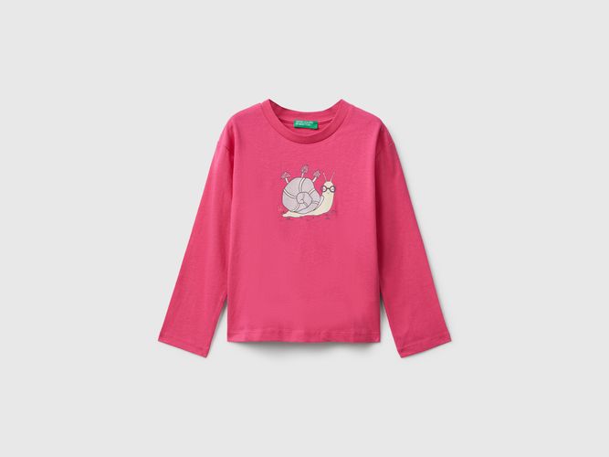 Benetton, T-shirt En Coton Avec Imprimé Pailleté, Taille: 12-18, , Enfants - United Colors of Benetton - Modalova