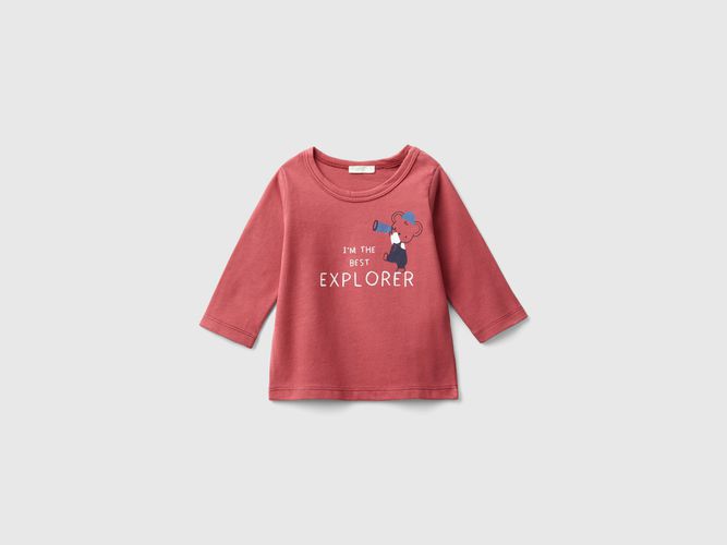 Benetton, Maglietta Con Stampa In Cotone Bio, taglia 62, Malva, Bambini - United Colors of Benetton - Modalova