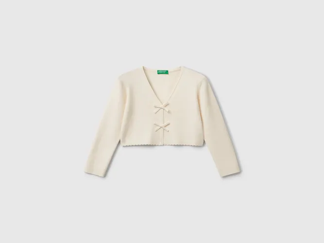 Benetton, Cardigan Avec Nauds, taille 12-18, Crème, Enfants - United Colors of Benetton - Modalova