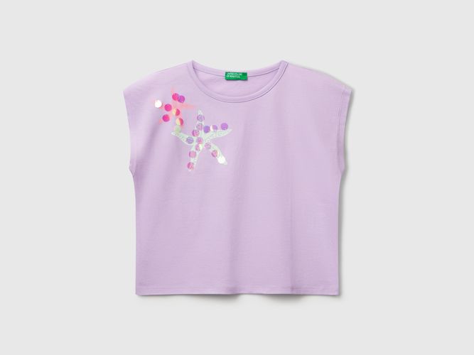 Benetton, T-shirt Avec Imprimé Et Paillettes, taille 2XL, Lilas, Enfants - United Colors of Benetton - Modalova