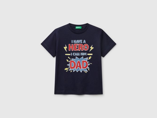 Benetton, T-shirt En Coton Avec Imprimé, taille 3-4, Bleu Foncé, Enfants - United Colors of Benetton - Modalova