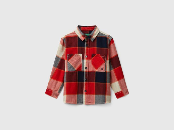 Benetton, Chemise À Carreaux 100% Coton, taille 12-18, Rouge, Enfants - United Colors of Benetton - Modalova