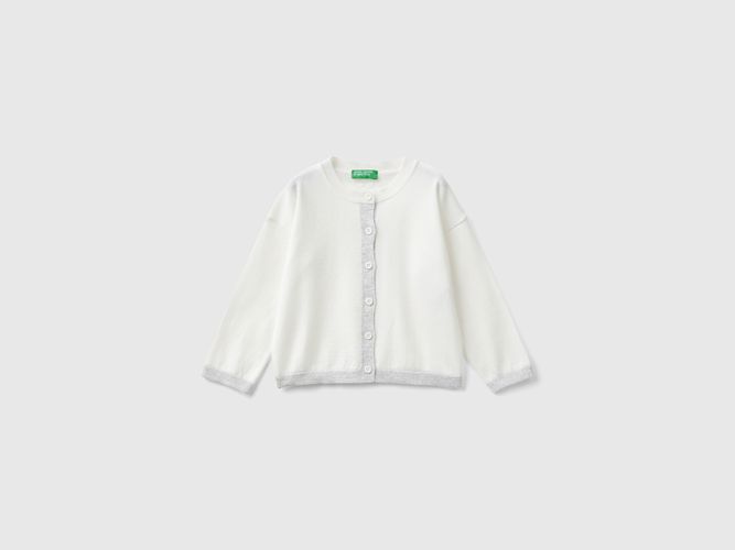 Benetton, Gilet Avec Lurex En Pur Coton, taille 18-24, Crème, Enfants - United Colors of Benetton - Modalova