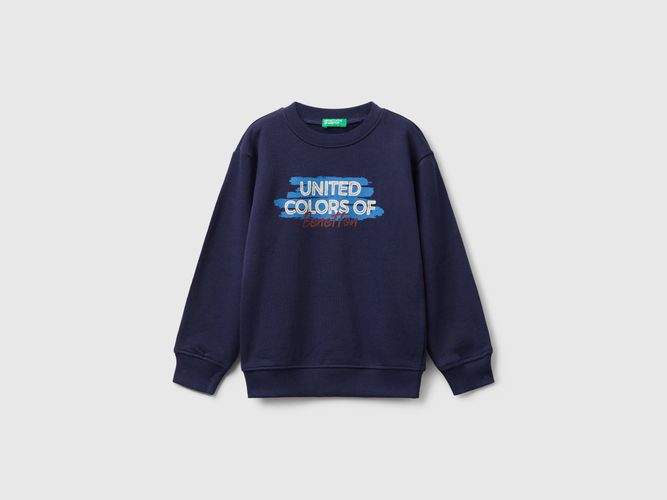 Benetton, Sweat-shirt Coupe Régulière Avec Imprimé, Taille: 2-3, Bleu Foncé, Enfants - United Colors of Benetton - Modalova