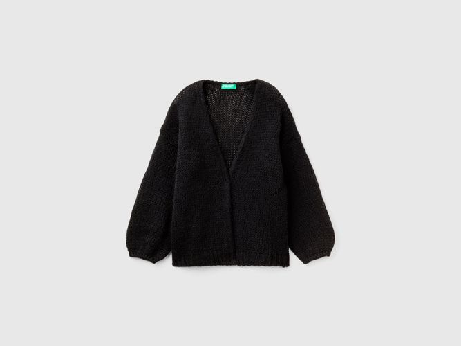 Benetton, Gilet Oversize En Laine Mélangée, taille XL, Noir, Enfants - United Colors of Benetton - Modalova