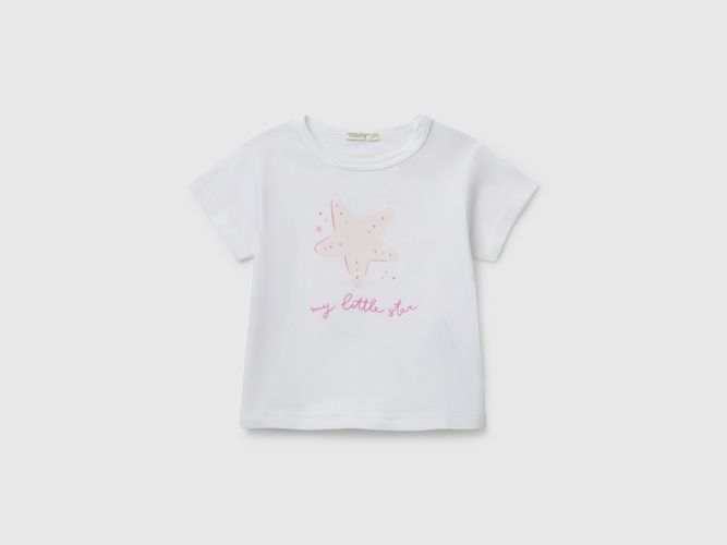 Benetton, T-shirt À Manches Courtes Avec Imprimé, taille 3-6, Blanc, Enfants - United Colors of Benetton - Modalova