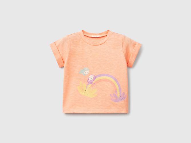 Benetton, T-shirt Avec Imprimé, taille 1-3, Rose Pêche, Enfants - United Colors of Benetton - Modalova