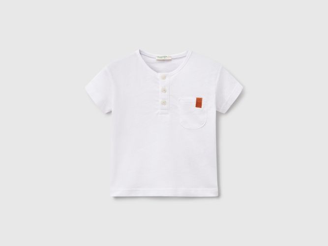 Benetton, T-shirt À Col Tunisien, taille 0-1, Blanc, Enfants - United Colors of Benetton - Modalova