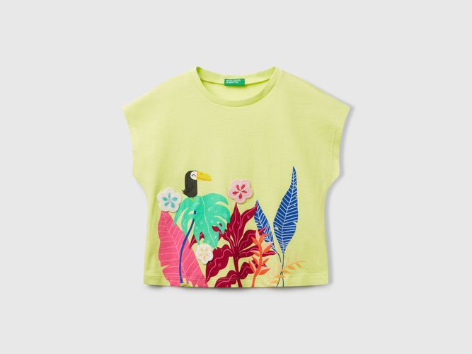 Benetton, T-shirt Avec Applications Imprimées Et Crochetées, taille 12-18, , Enfants - United Colors of Benetton - Modalova