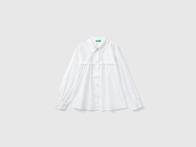 Benetton, Chemise À Empiècement Ruché, taille 2XL, Blanc, Enfants - United Colors of Benetton - Modalova