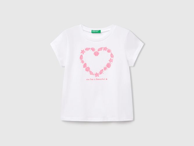 Benetton, T-shirt À Imprimé Fluo, taille 12-18, Blanc, Enfants - United Colors of Benetton - Modalova