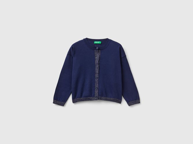 Benetton, Gilet Avec Lurex En Pur Coton, taille 12-18, Bleu Foncé, Enfants - United Colors of Benetton - Modalova