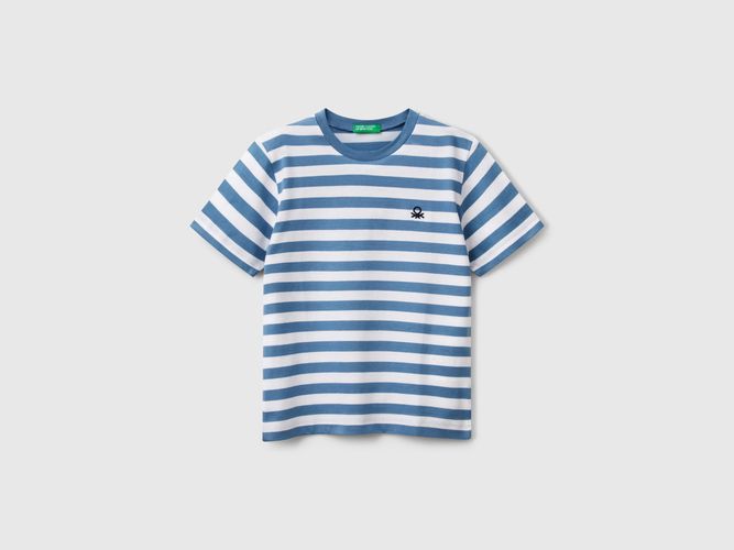 Benetton, T-shirt Rayé 100% Coton, taille 5-6, Bleu Clair, Enfants - United Colors of Benetton - Modalova