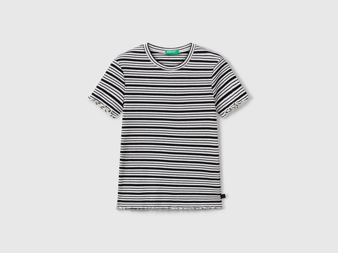 Benetton, T-shirt Rayé En Coton Stretch, taille 2XL, Noir, Enfants - United Colors of Benetton - Modalova