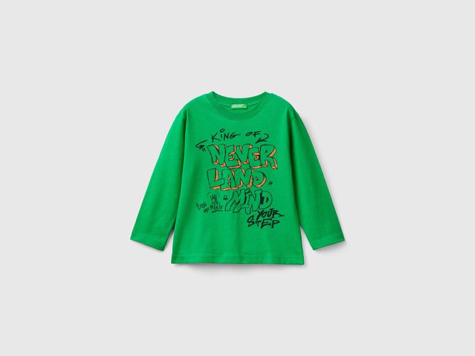 Benetton, T-shirt À Imprimé En Coton, taille 12-18, Vert, Enfants - United Colors of Benetton - Modalova