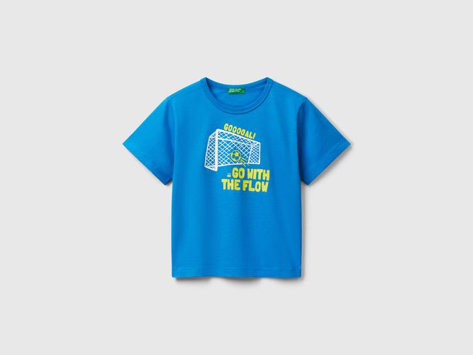 Benetton, T-shirt À Imprimé Fluo, taille 12-18, Bleu, Enfants - United Colors of Benetton - Modalova
