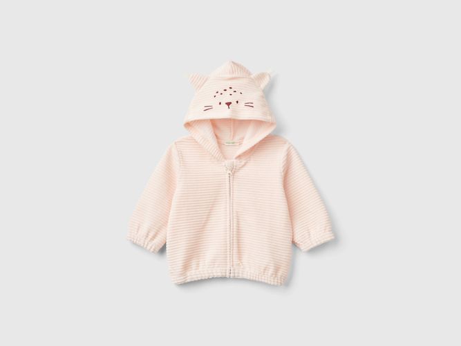 Benetton, Felpa In Ciniglia Con Cappuccio, taglia 82, Rosa Pastello, Bambini - United Colors of Benetton - Modalova