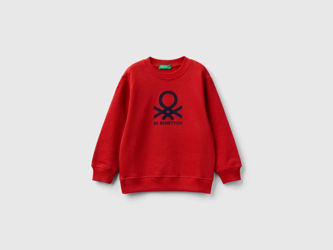 Benetton, Felpa 100% Cotone Biologico, taglia 116, Rosso Mattone, Bambini - United Colors of Benetton - Modalova