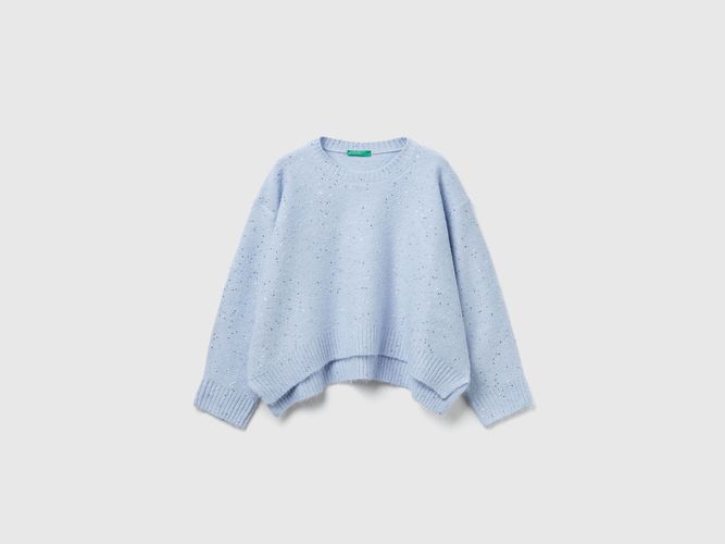 Benetton, Pull En Mélange De Laine Et De Lurex, Taille: L, Bleu Clair, Enfants - United Colors of Benetton - Modalova