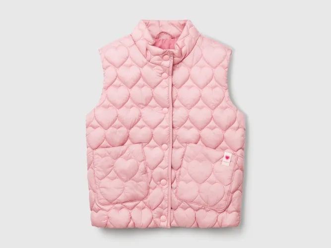 Benetton, Gilet Matelassé Avec Piqué En Forme De Caur, taille 12-18, Rose, Enfants - United Colors of Benetton - Modalova