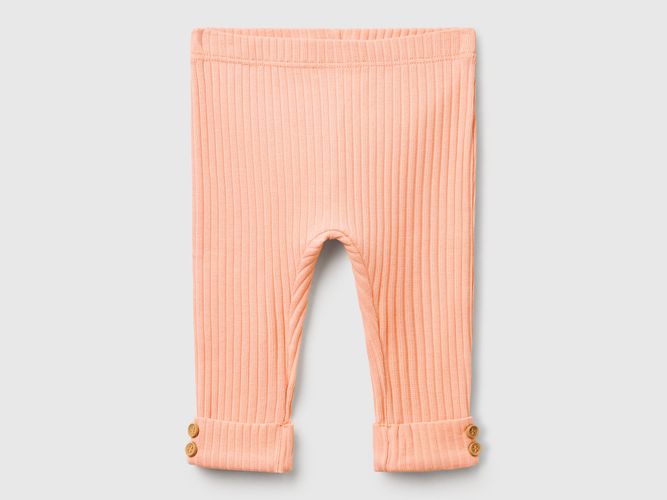 Benetton, Legging En Coton Extensible, taille 0-1, Rose Pêche, Enfants - United Colors of Benetton - Modalova