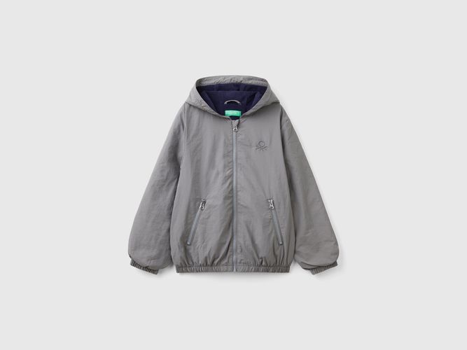 Benetton, Blouson En Nylon À Capuche, taille 2XL, Gris Foncé, Enfants - United Colors of Benetton - Modalova