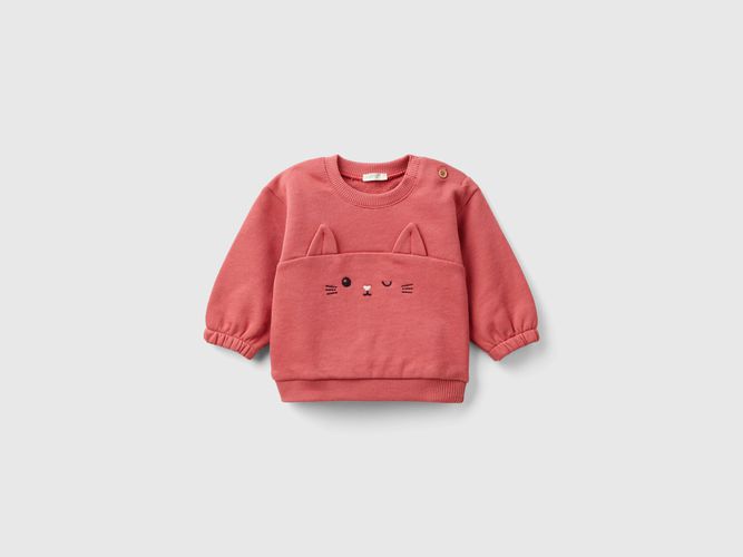 Benetton, Felpa Con Ricamo E Patch In Cotone Bio, taglia 50, Malva, Bambini - United Colors of Benetton - Modalova