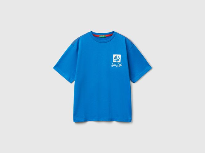 Benetton, T-shirt Avec Slogan Imprimé Et Broderie, taille 2XL, Bleu, Enfants - United Colors of Benetton - Modalova