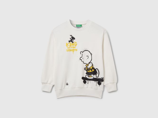 Benetton, Sweat-shirt En Coton peanuts, Taille: 2XL, Crème, Enfants - United Colors of Benetton - Modalova