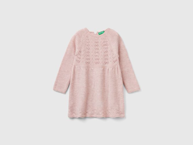 Benetton, Robe En Maille Avec Dentelle, taille 4-5, Rose Pêche, Enfants - United Colors of Benetton - Modalova