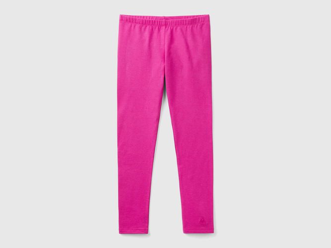 Benetton, Leggings In Cotone Stretch Con Logo, taglia S, Fucsia, Bambini - United Colors of Benetton - Modalova