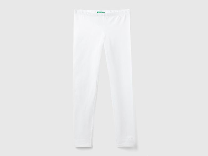 Benetton, Legging En Coton Stretch À Logo, taille 2XL, Blanc, Enfants - United Colors of Benetton - Modalova