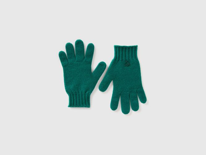 Benetton, Gants En Laine Mélangée, taille S-L, Vert Foncé, Enfants - United Colors of Benetton - Modalova