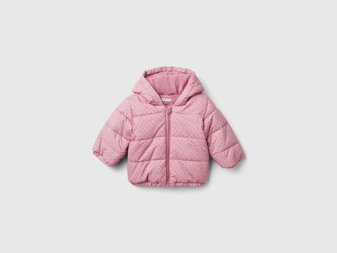 Benetton, Giubbotto Fantasia Con Zip E Cappuccio, taglia 82, Rosa, Bambini - United Colors of Benetton - Modalova