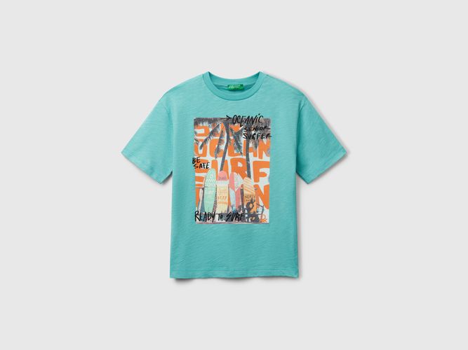Benetton, T-shirt Avec Imprimé Photographique, taille 2XL, Bleu Vert, Enfants - United Colors of Benetton - Modalova