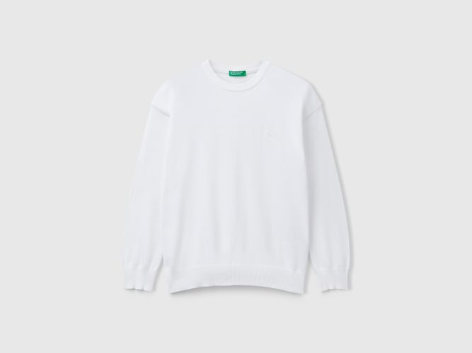 Benetton, Pull En Pur Coton Avec Logo, taille 2XL, Blanc, Enfants - United Colors of Benetton - Modalova