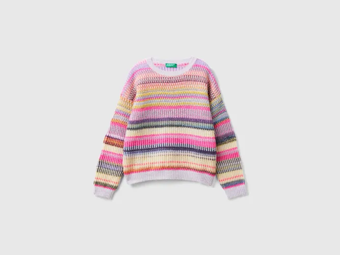 Benetton, Pull Jacquard À Rayures, taille 2XL, Multicolore, Enfants - United Colors of Benetton - Modalova