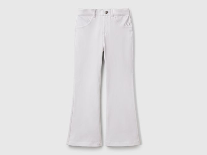 Benetton, Pantalon Évasé En Coton Stretch, taille 2XL, Blanc, Enfants - United Colors of Benetton - Modalova