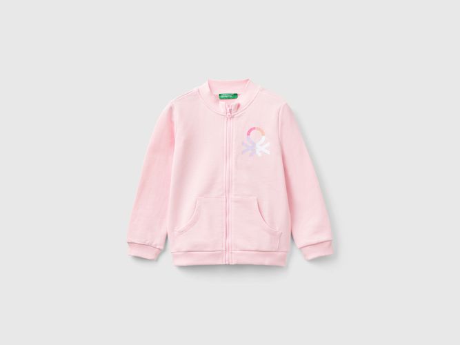 Benetton, Sweat Zippé En Coton Bio, taille 12-18, Rose, Enfants - United Colors of Benetton - Modalova