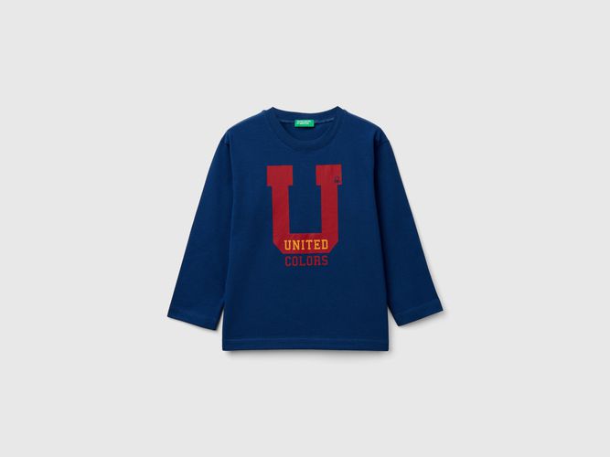 Benetton, T-shirt À Imprimé En Coton, taille 18-24, Bleu, Enfants - United Colors of Benetton - Modalova