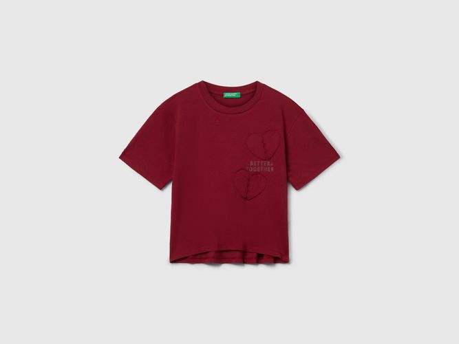 Benetton, T-shirt Avec Imprimé Et Patch, Taille: M, Bordeaux, Enfants - United Colors of Benetton - Modalova