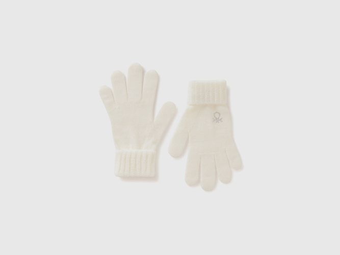 Benetton, Gants En Maille À Logo, taille XL-3XL, Blanc, Enfants - United Colors of Benetton - Modalova