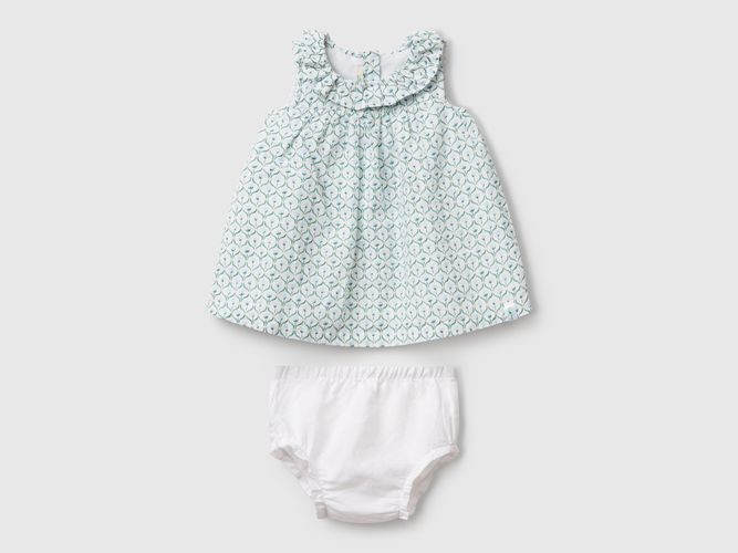 Benetton, Robe À Col Volanté, taille 3-6, Blanc, Enfants - United Colors of Benetton - Modalova