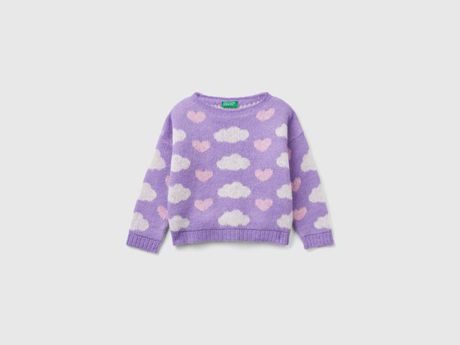 Benetton, Pull Jacquard À Caurs Et Nuages, taille 12-18, Lilas, Enfants - United Colors of Benetton - Modalova