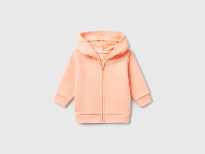 Benetton, Sweat À Capuche En Coton, taille 3-6, Rose Pêche, Enfants - United Colors of Benetton - Modalova