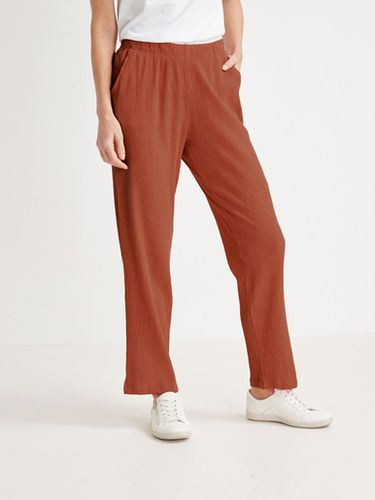 Pantalon en tissu créponné pur coton - Daxon - Modalova