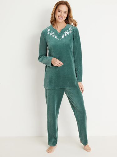 Pyjama manches longues en maille velours - Daxon - Modalova