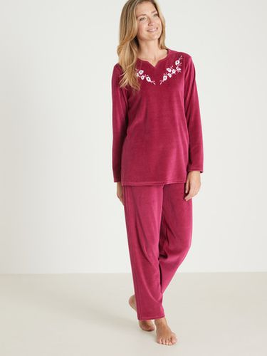 Pyjama manches longues en maille velours - Daxon - Modalova