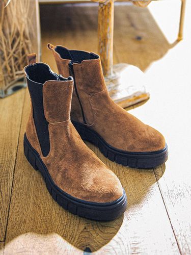 Boots cuir semelle épaisse crantée - Pédiconfort - Modalova