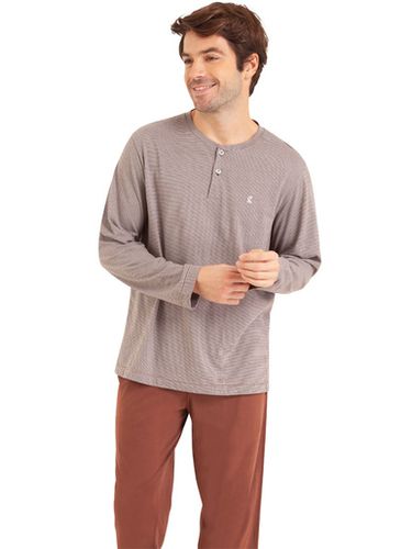 Pyjama col T en coton bio - Eminence - Modalova